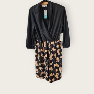 NWT French Gray Faux Wrap Dress Sz M